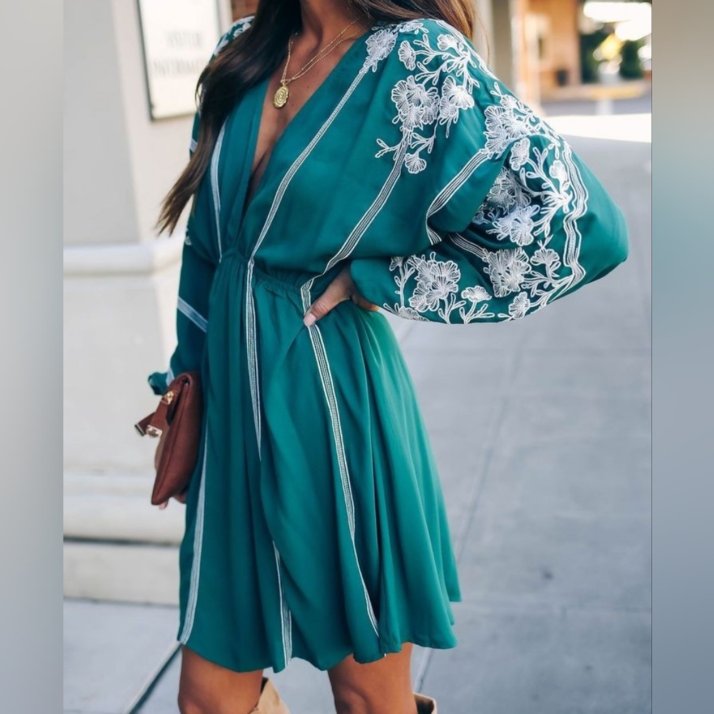 VICI Remeber When Embroidered Floral Dress NWT